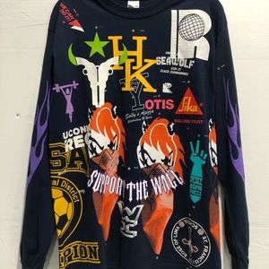 All over print long sleeve screen printed by hand